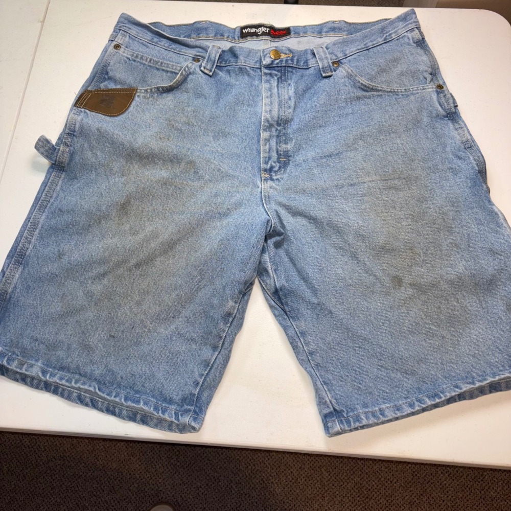 Wrangler RIGGS Workwear Mens Blue Denim Carpenter jorts Size 38